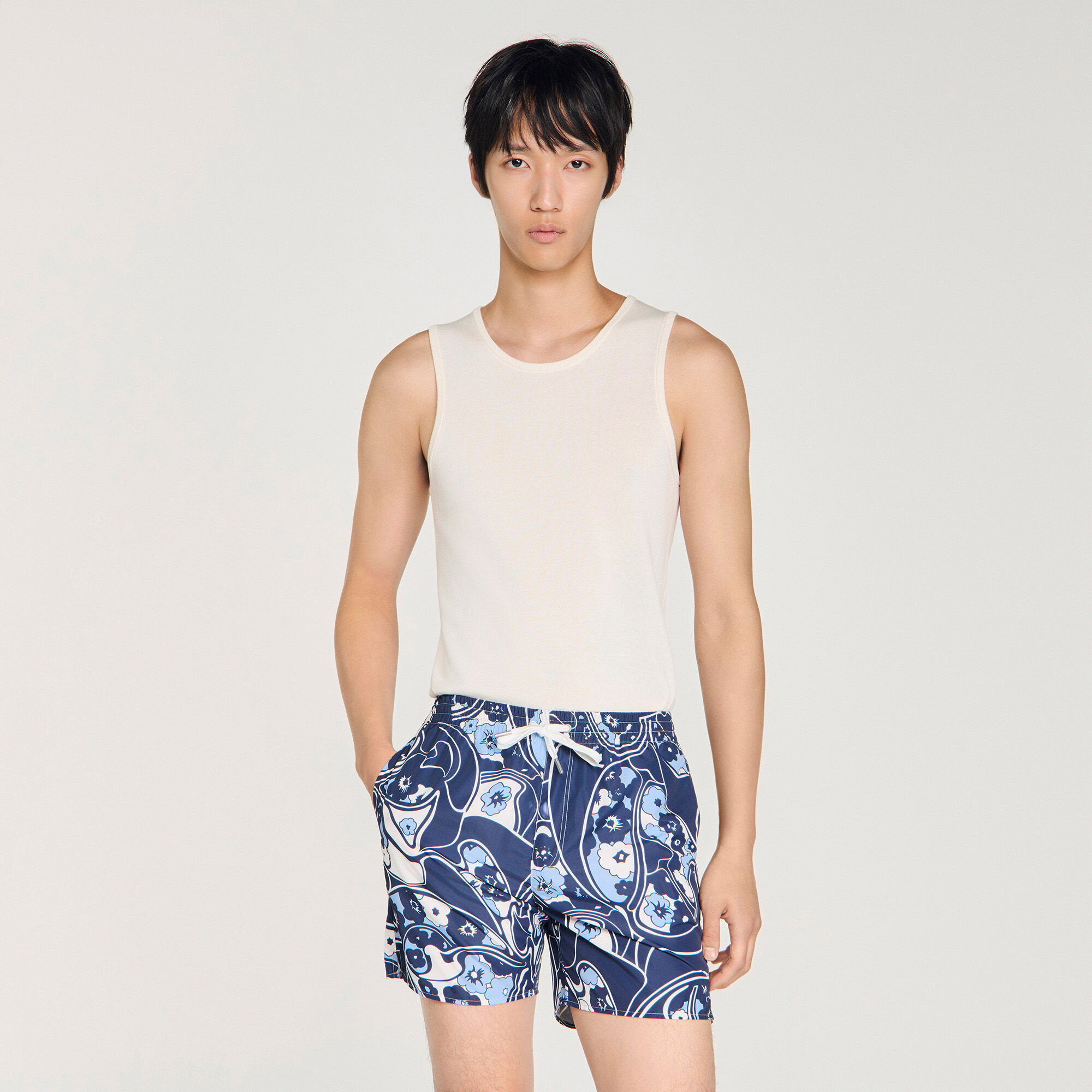 Short de bain &agrave; motif hippie