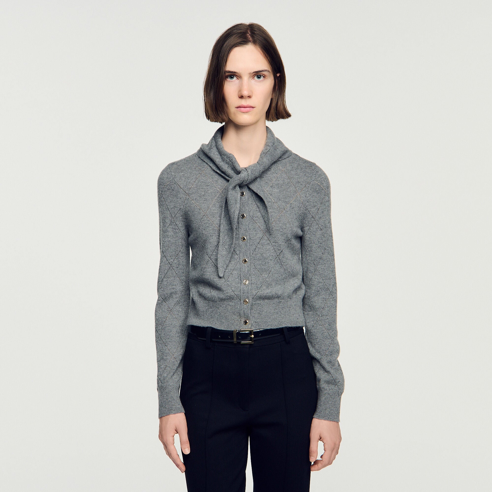 Cardigan aus Pointelle-Strick - Damen | Sandro