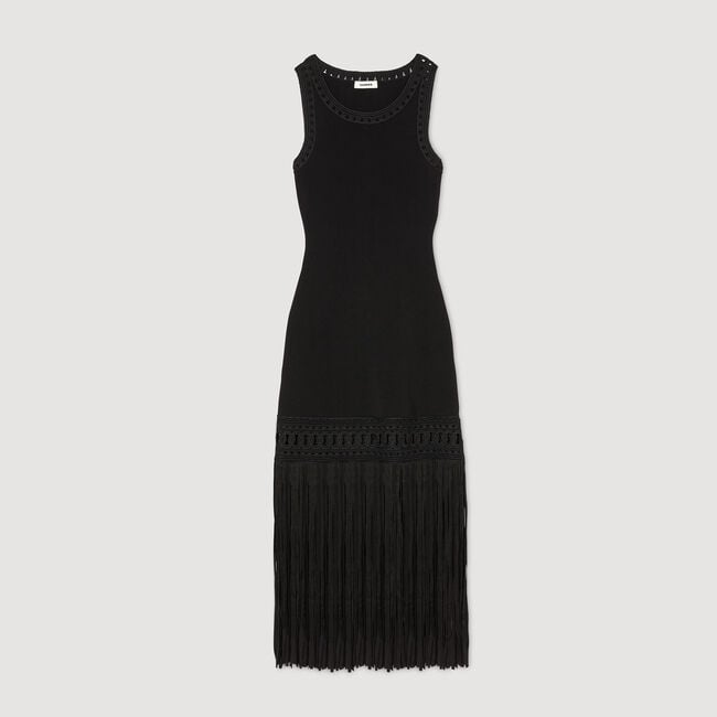 Robe en maille frangée