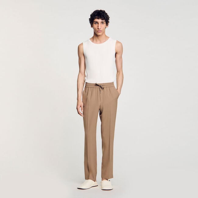 Pantalon droit élastiqué
