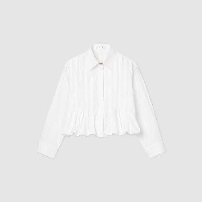 Kurze Bluse mit Falten