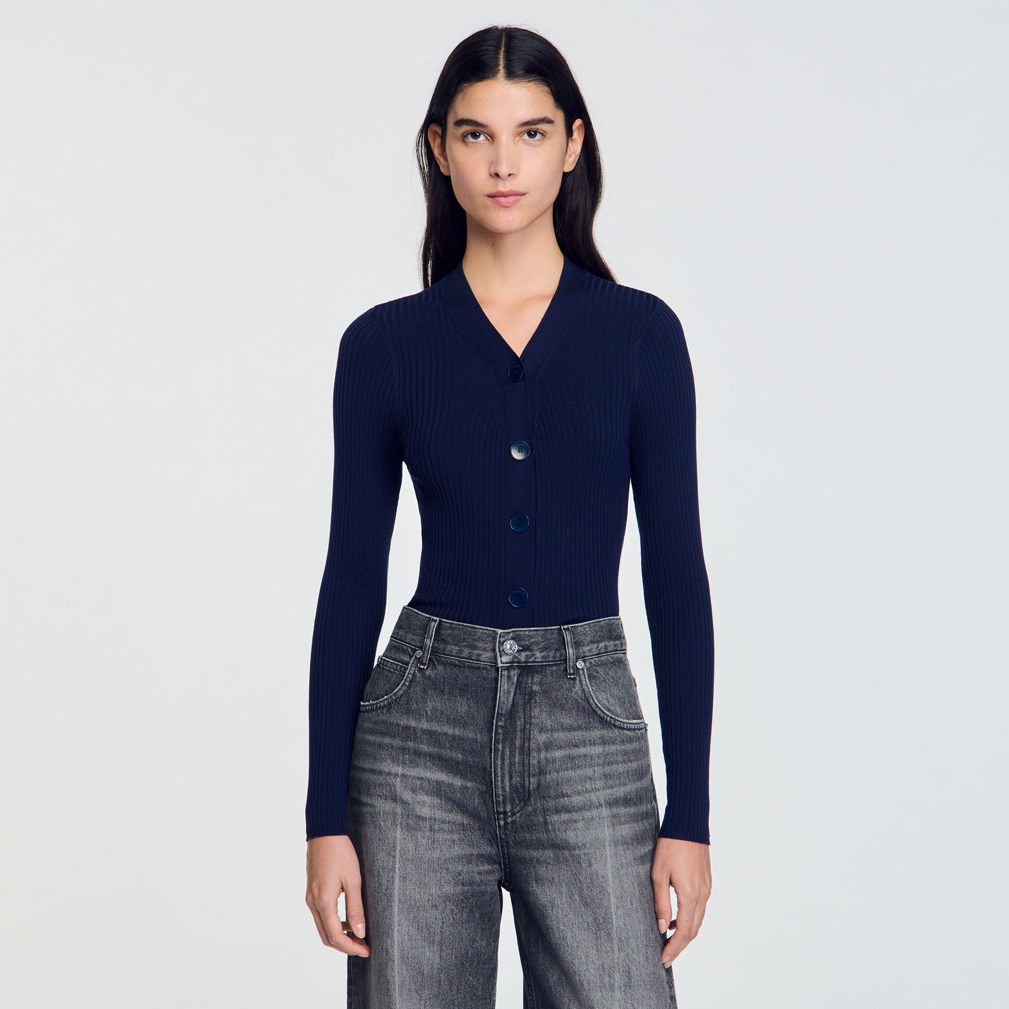 Cardigan en maille côtelée