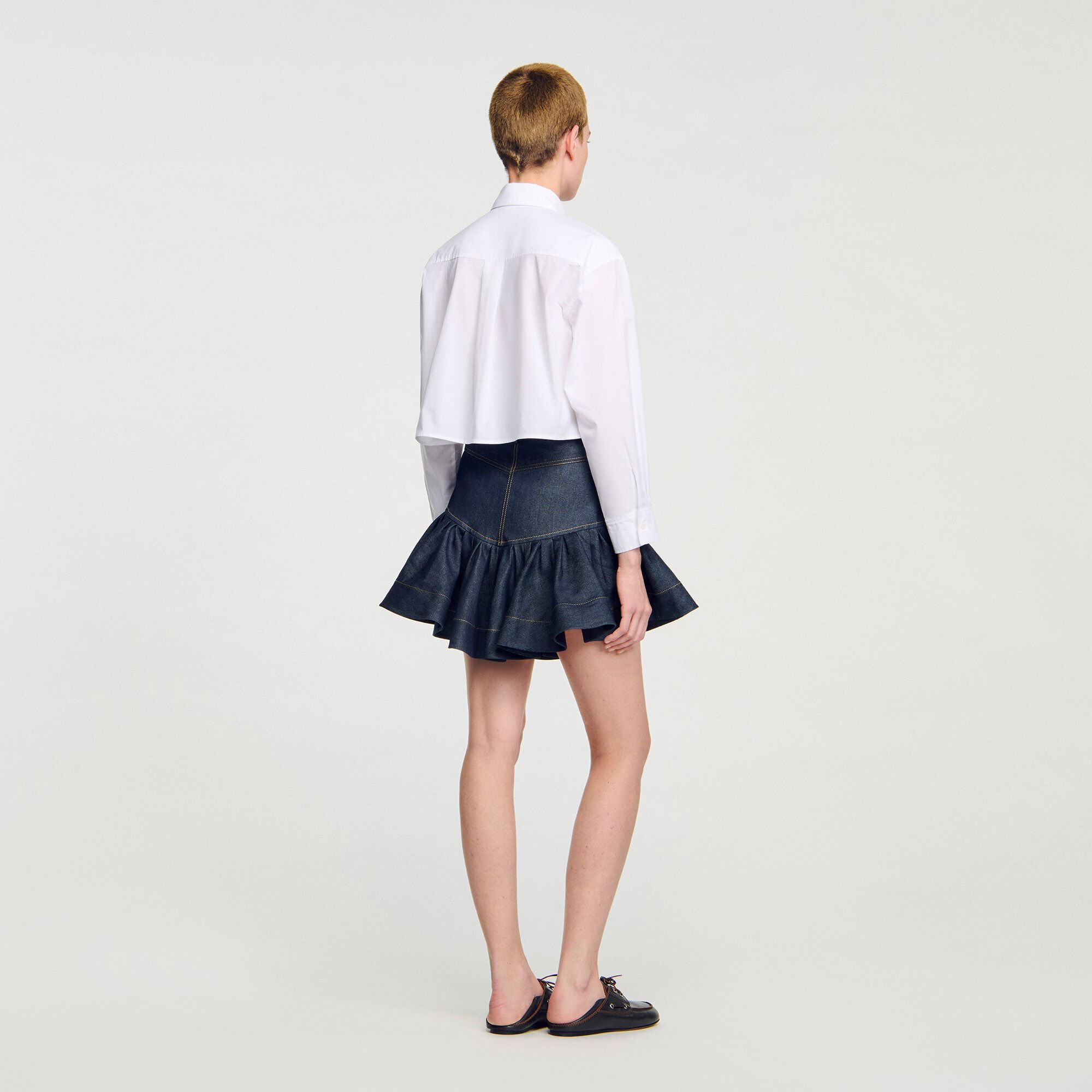 Chemise courte à détails nœuds