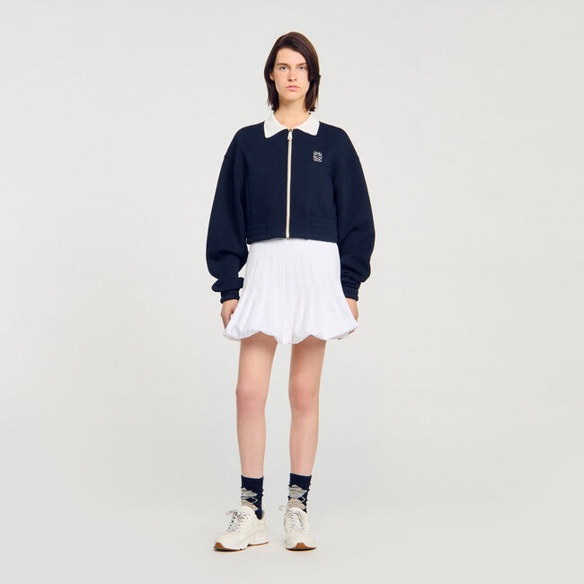 Zweifarbiges kurzes Sweatshirt