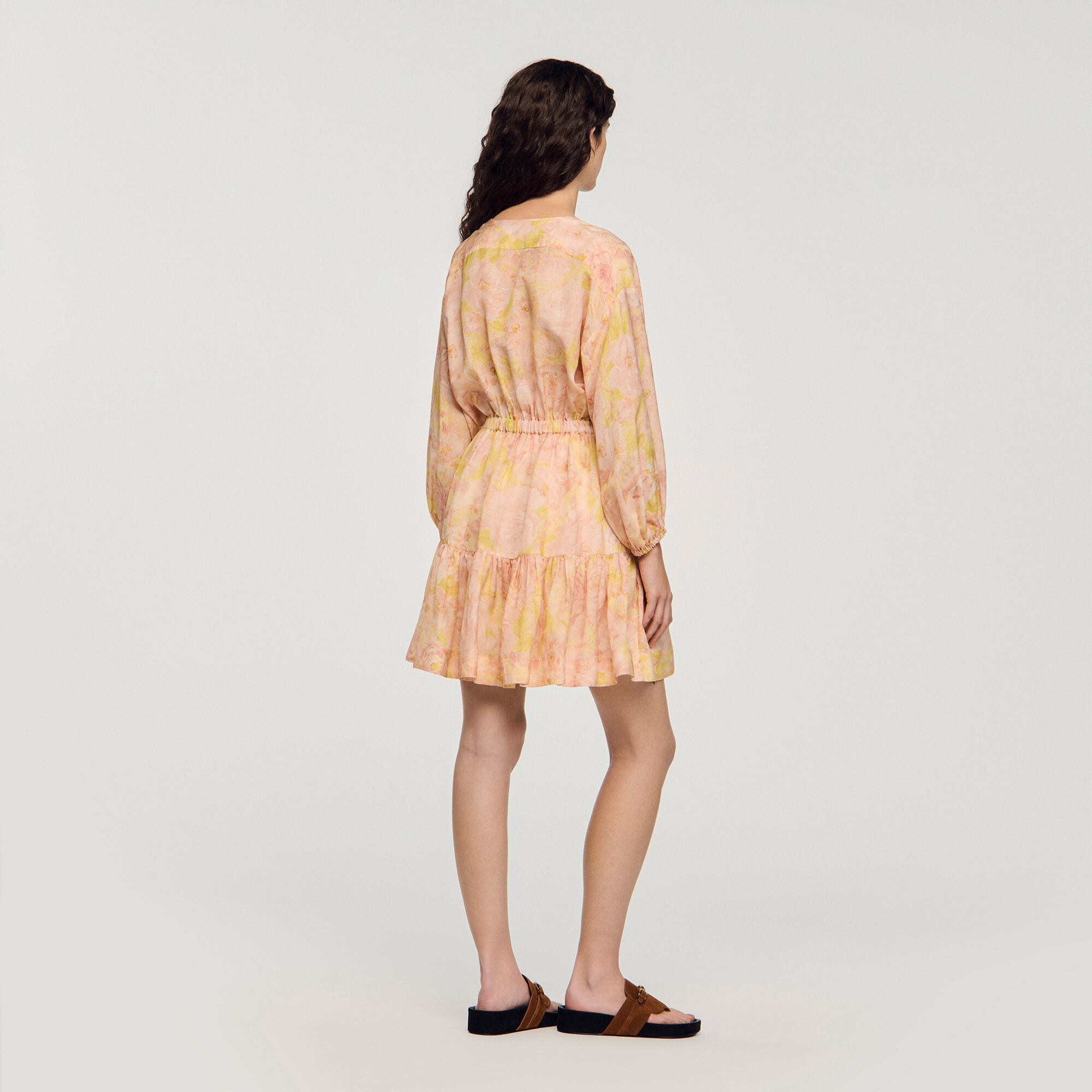 Flower print short dress