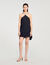 Kurzes Kleid mit Cape und Strass