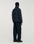 Hooded puffer with high collar