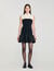 Short two-tone ruffled dress