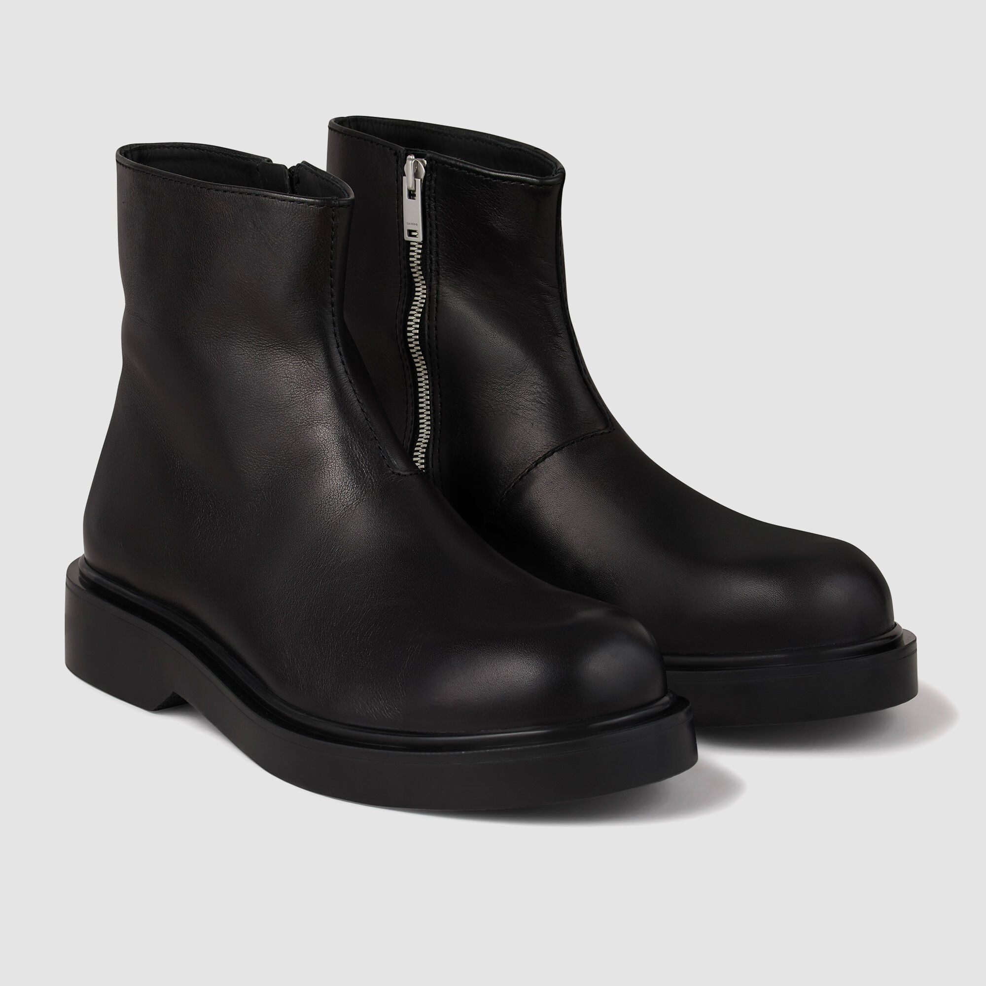 Bottines en cuir zippées