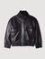 Oversize-Lederjacke mit Stehkragen