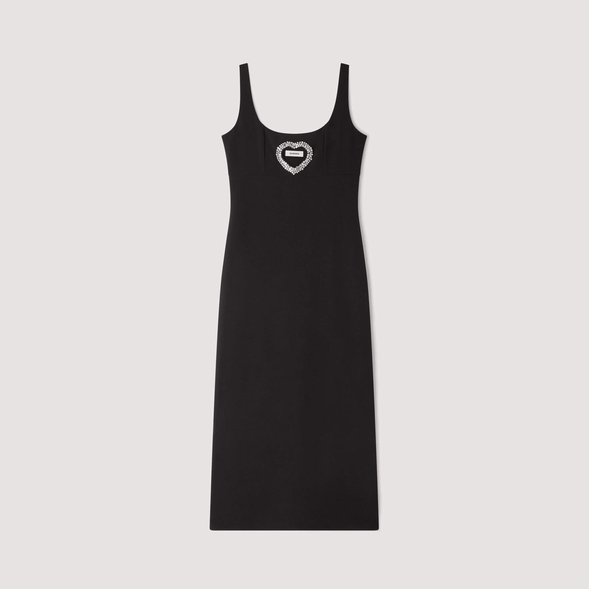 Robe longue cœur strassé