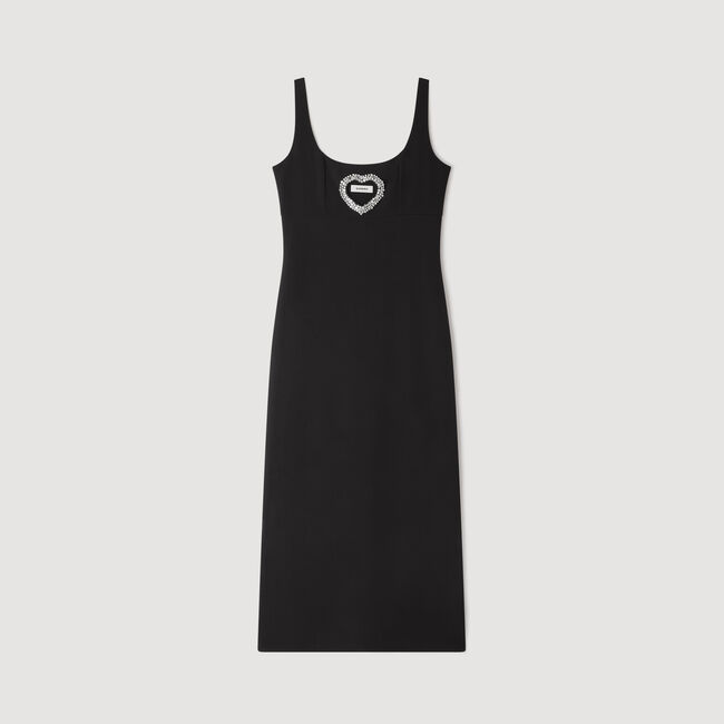 Robe longue cœur strassé