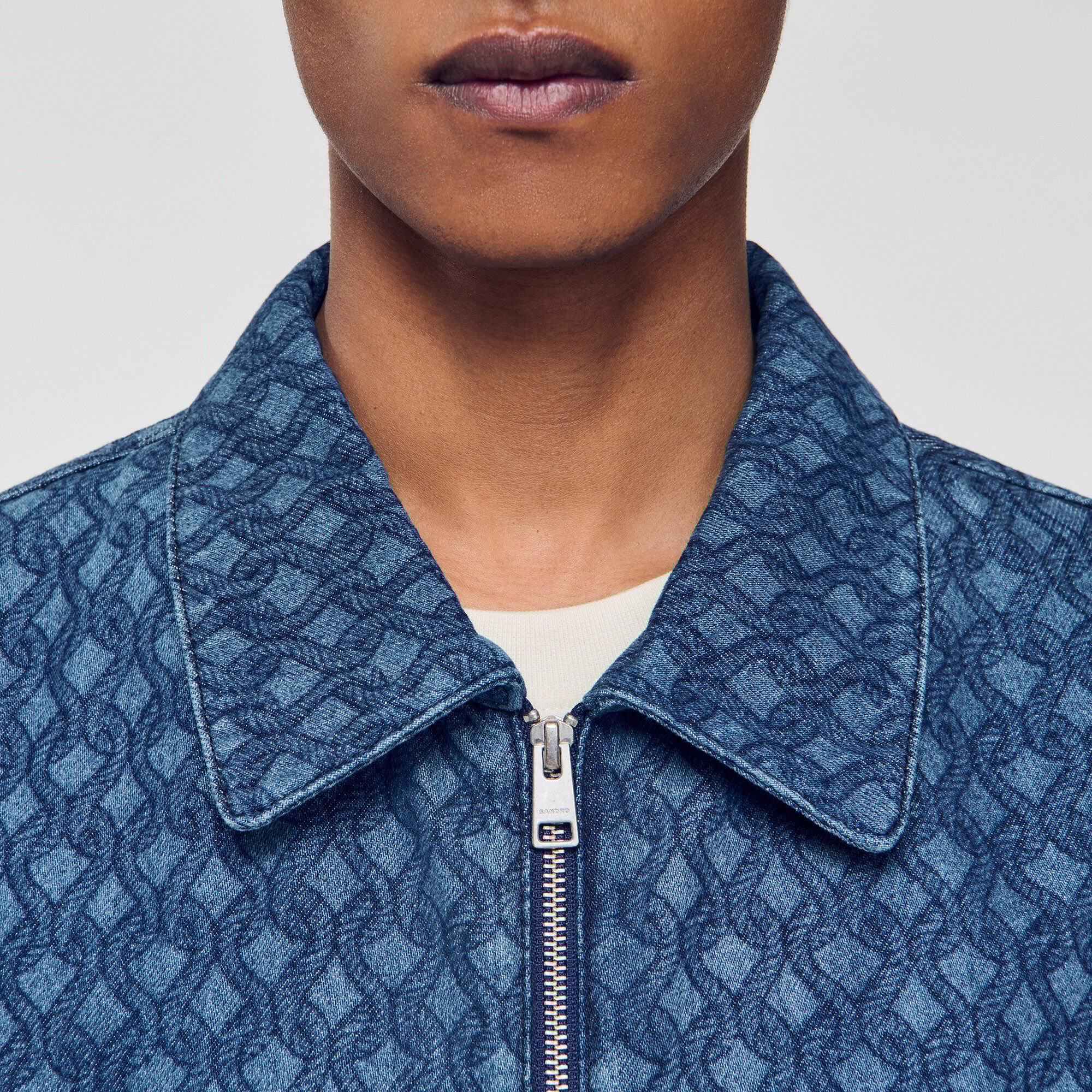 Rope motif denim jacket