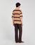 Stripy knit polo shirt