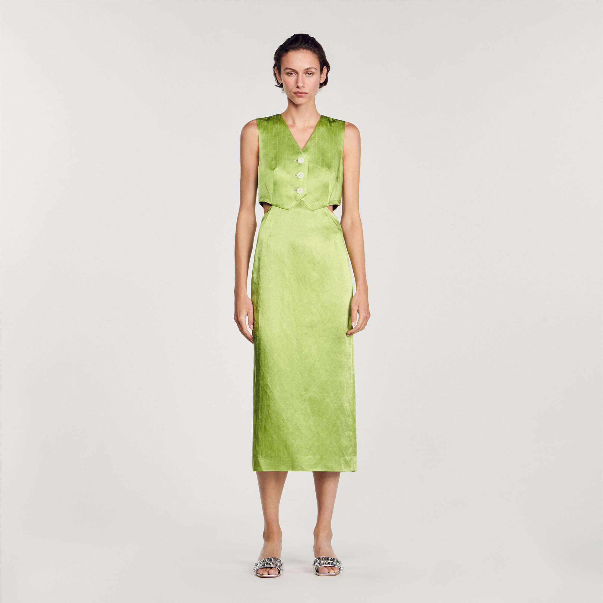 2 in 1 midi dress green For Women Sandro Paris