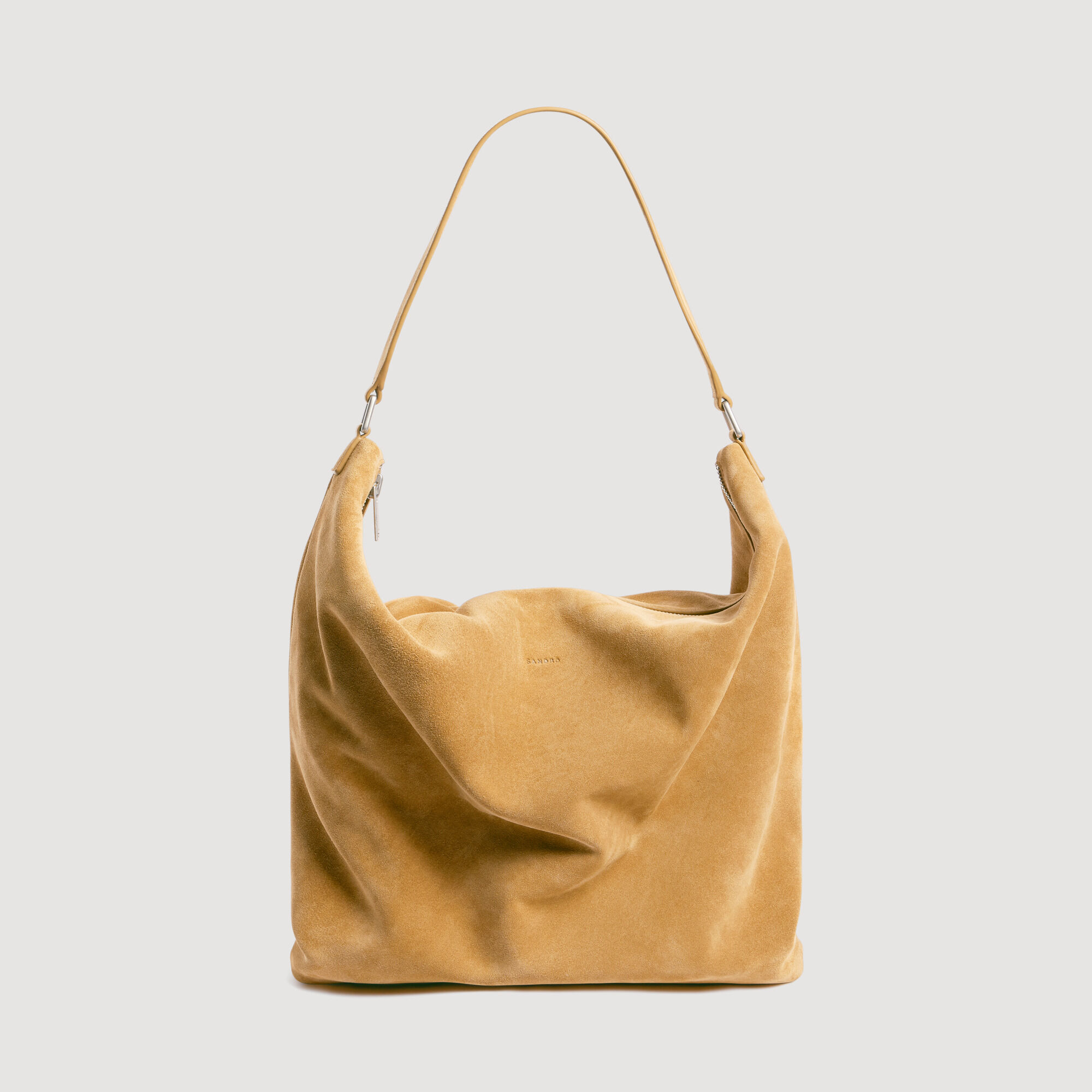 Sac hobo zipp&eacute; en cro&ucirc;te de cuir