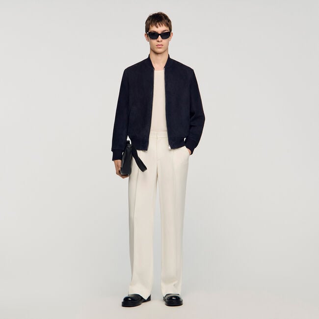 Blouson zipp&eacute; en su&egrave;de 