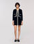 Two-tone shirt collar cardigan