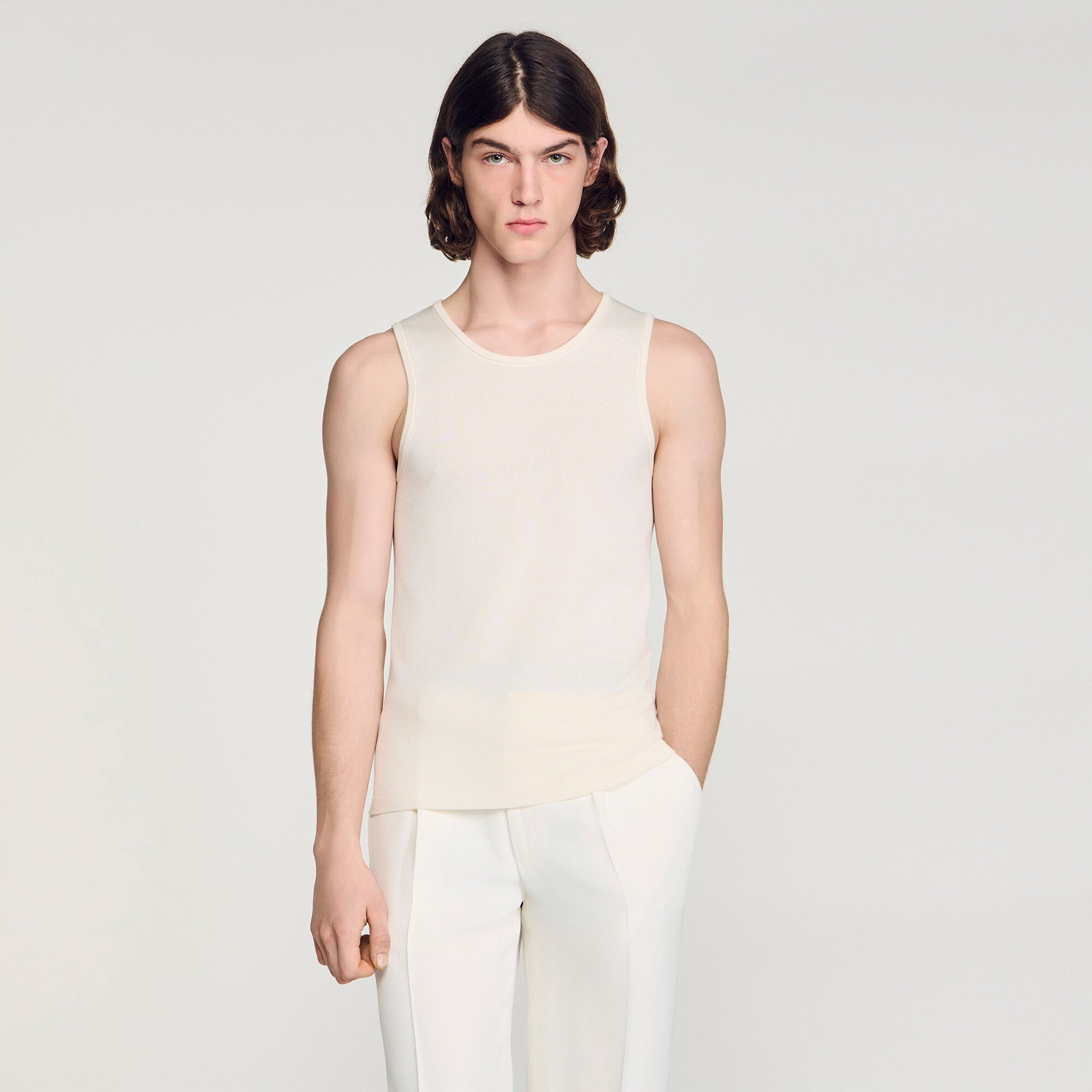 D&eacute;bardeur en maille col rond