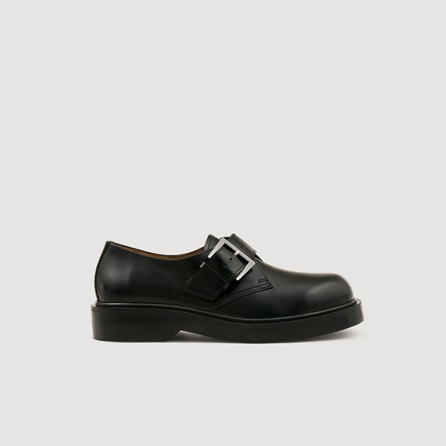 Glazed leather derbies