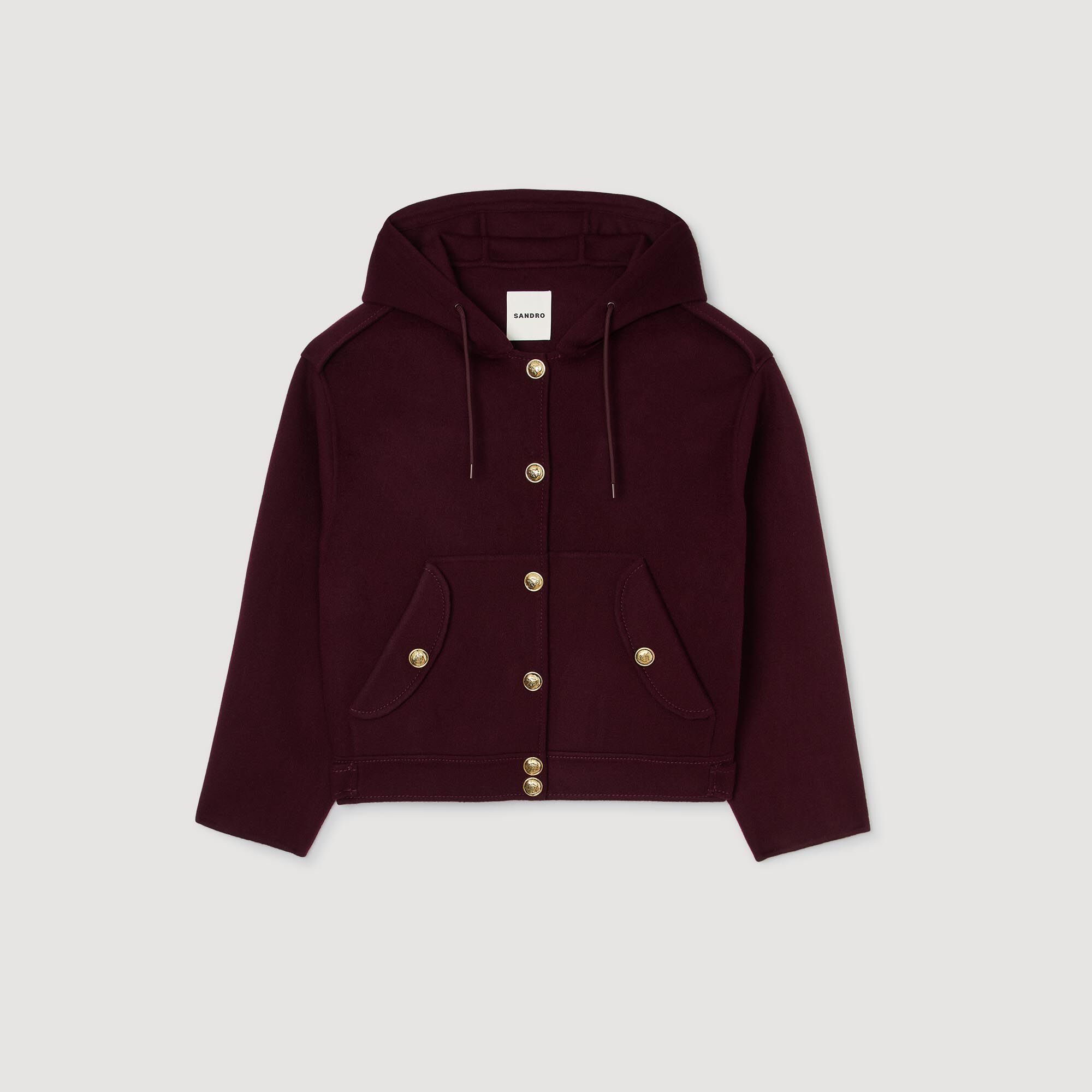 Veste à capuche en laine