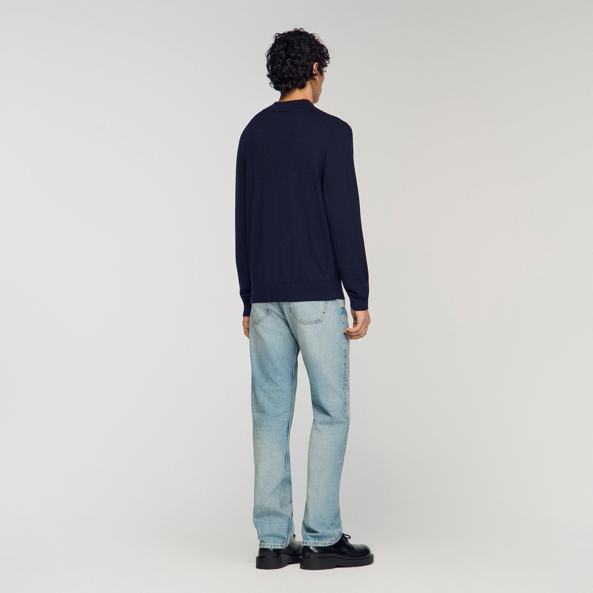 Pull en laine &agrave; col montant