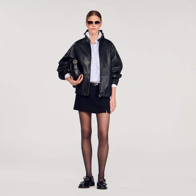 Blouson en cuir oversize