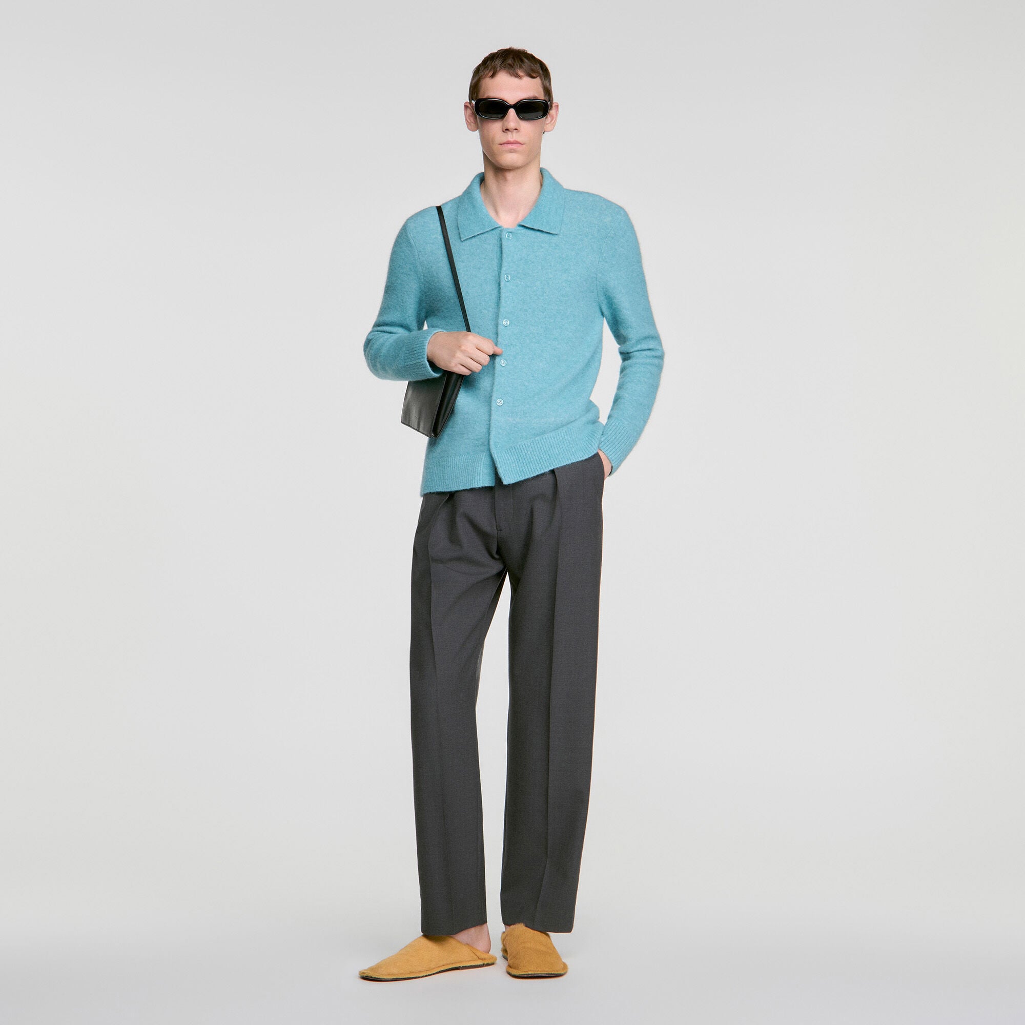 Alpaca and wool cardigan - Men | Sandro