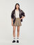 Pleated micro houndstooth skirt