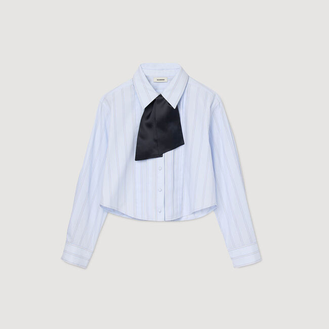 Cropped shirt with removable tie