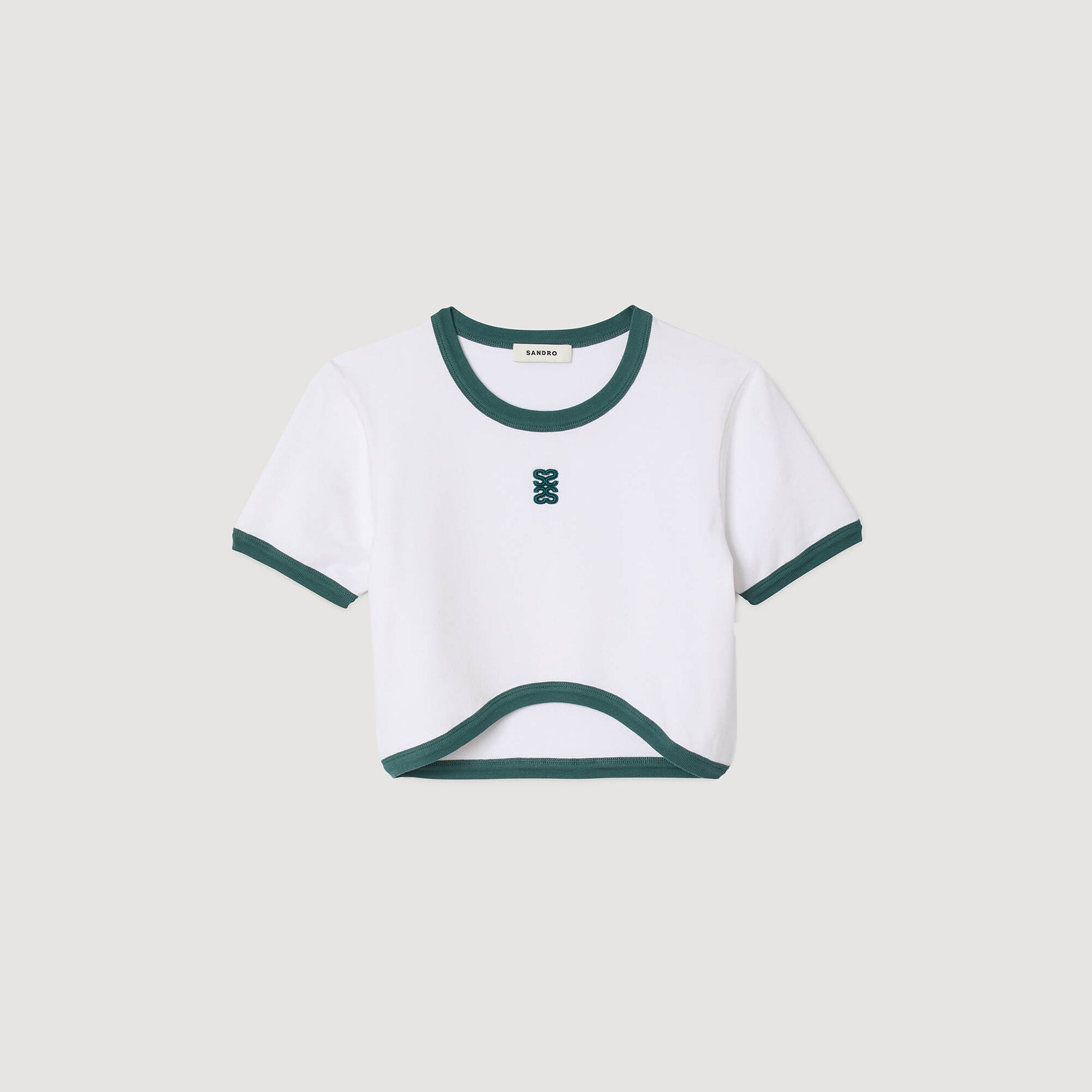 Zweifarbiges kurzes T-Shirt