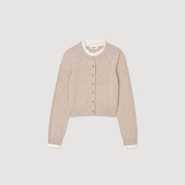 Cardigan à col contrasté 