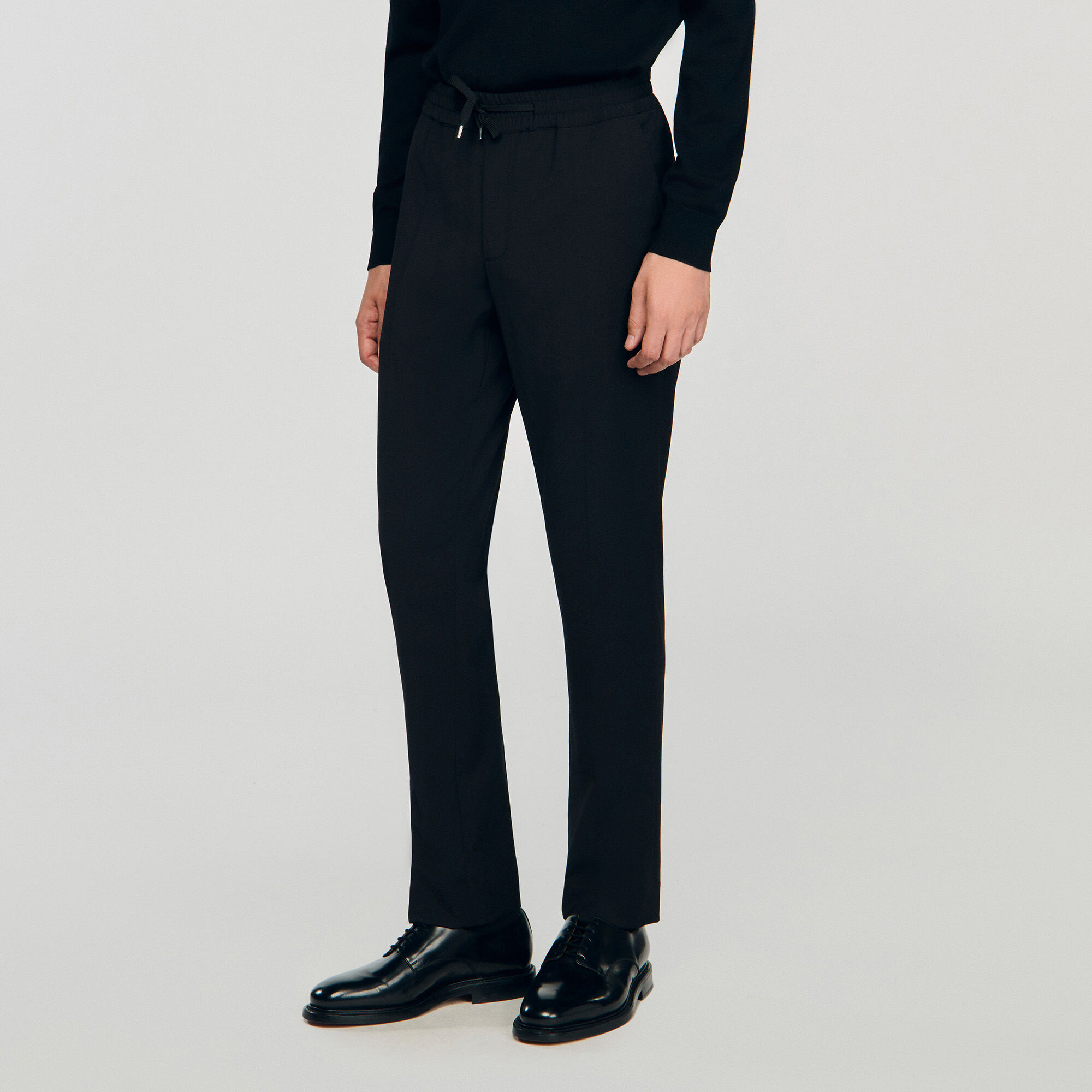 Pantalon élastiqué en laine