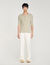 Marl cotton knit polo shirt