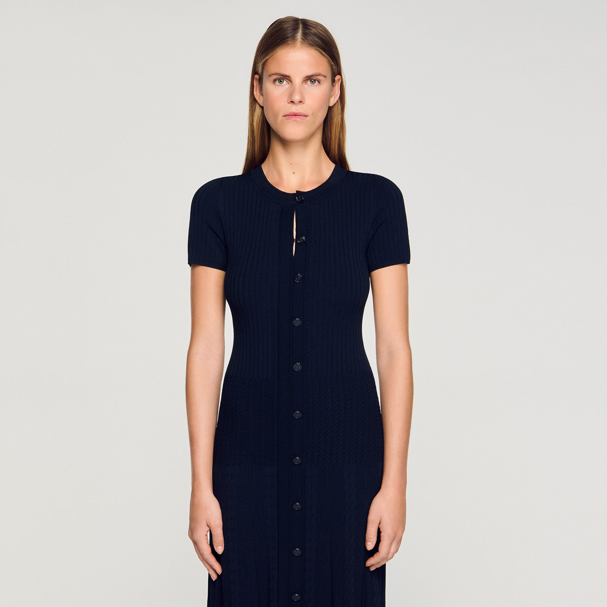 Langes Strickkleid