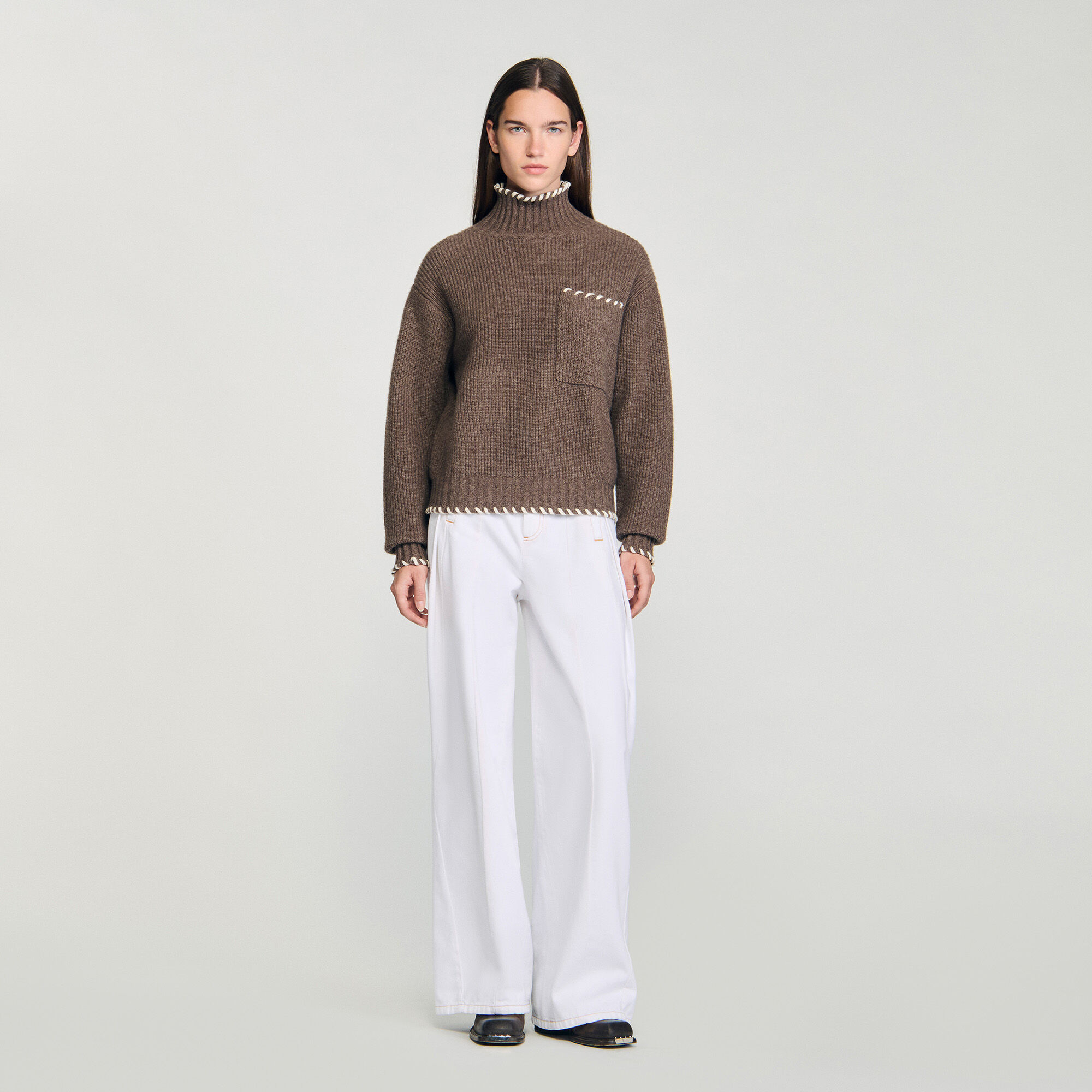 Weiter Rollkragenpullover