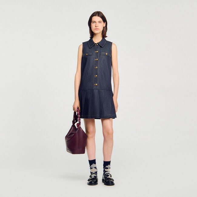 Short denim dress