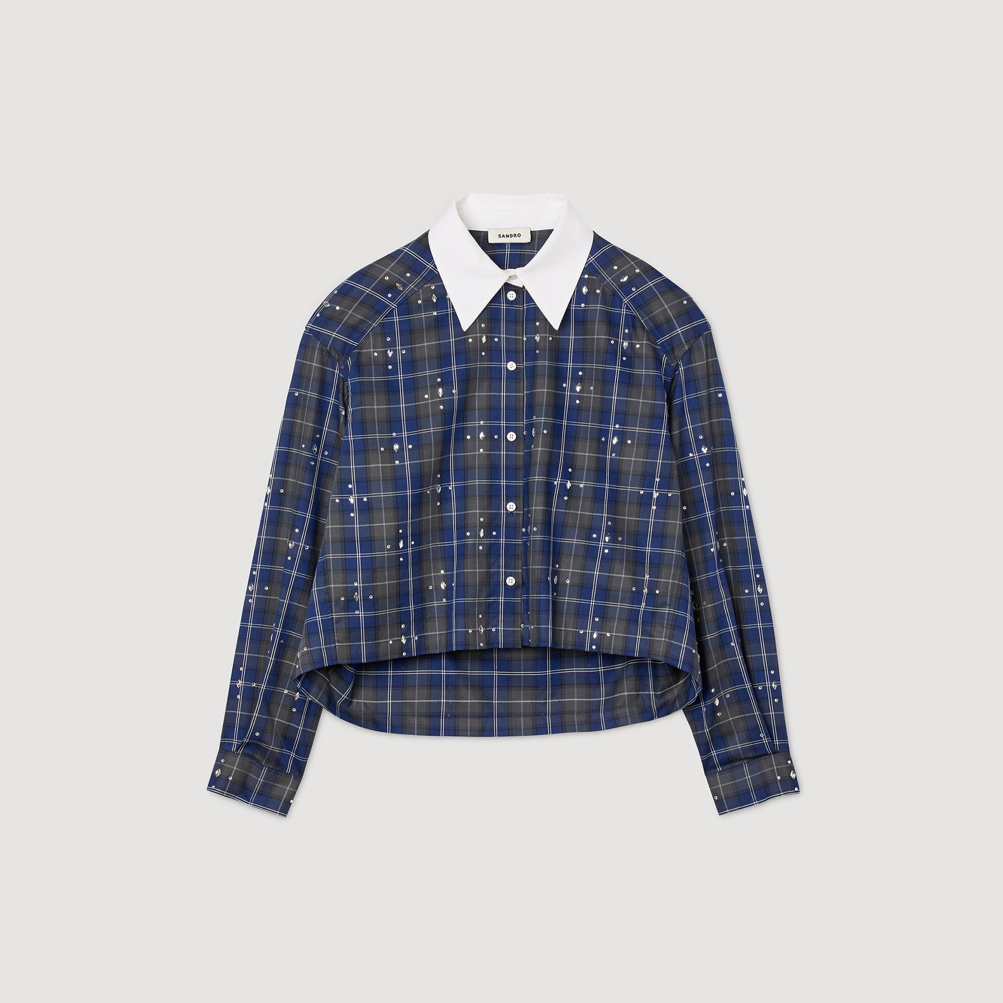 Rhinestone check shirt