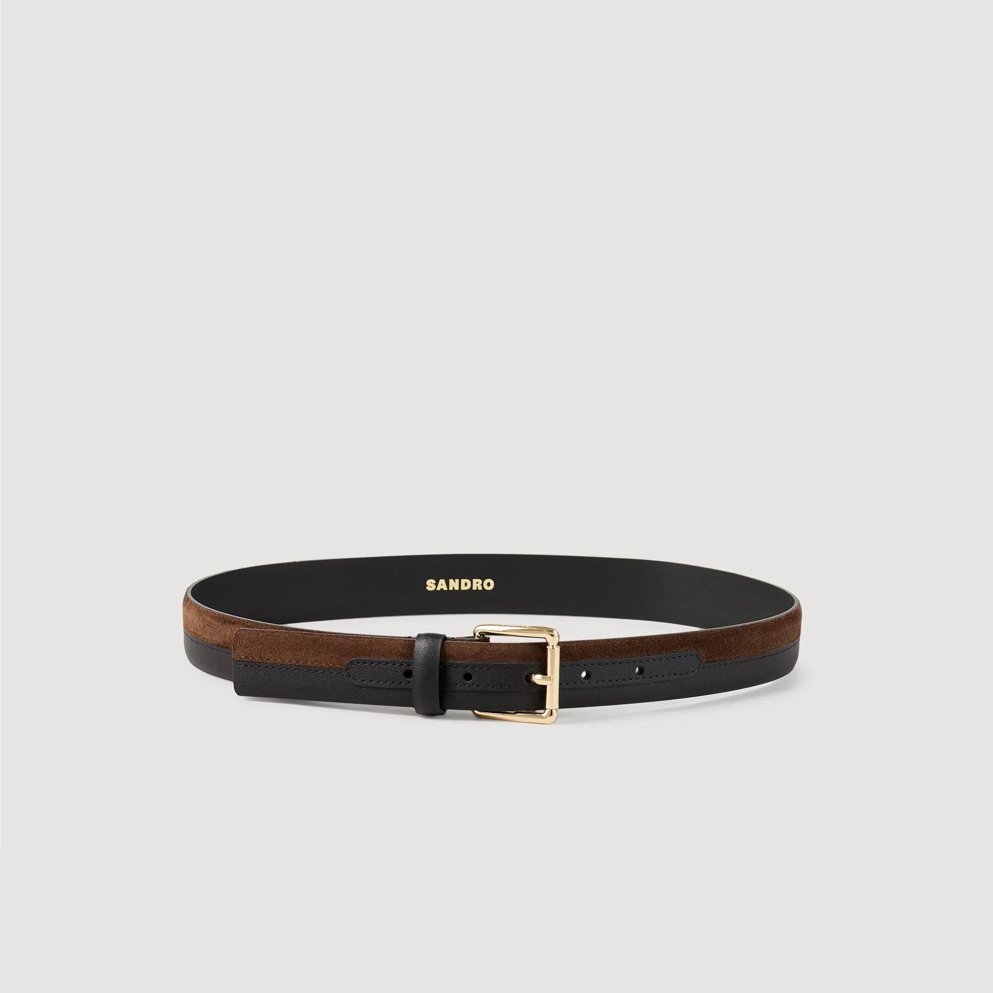 Ceinture en cuir bicolore