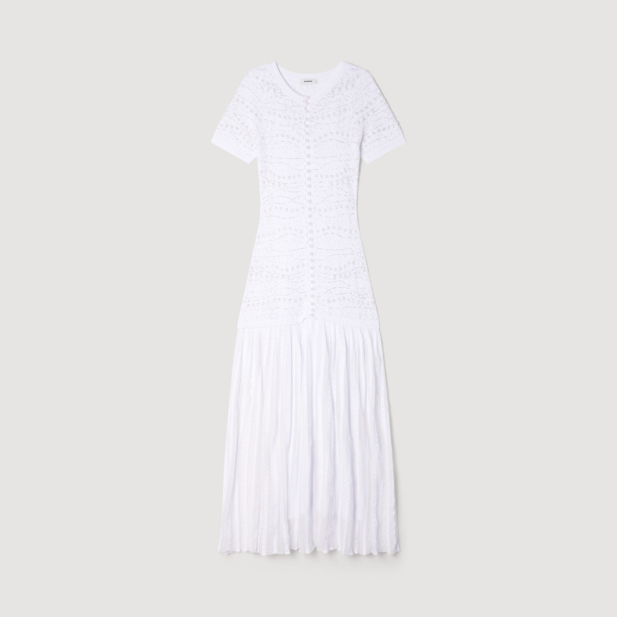 Robe longue en maille perl&eacute;e