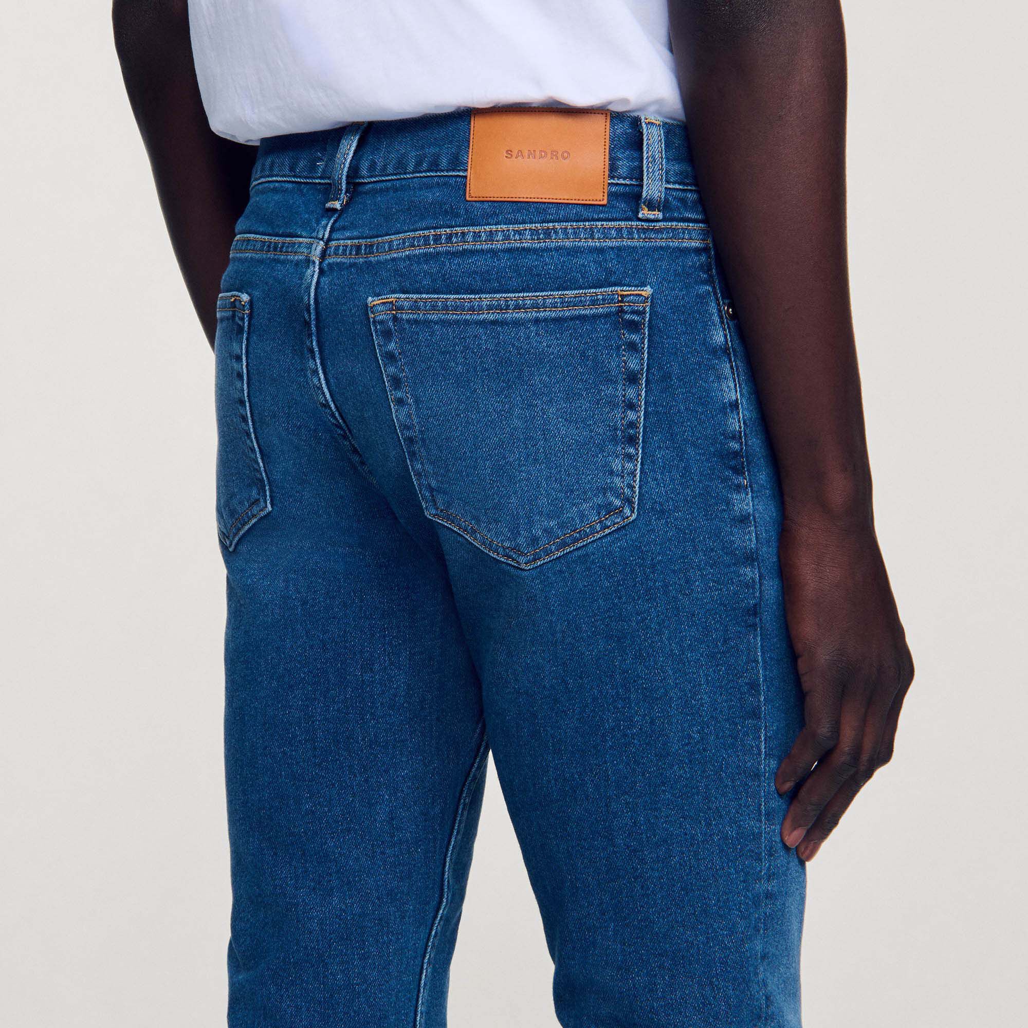 Jean slim avec délavage Waterless