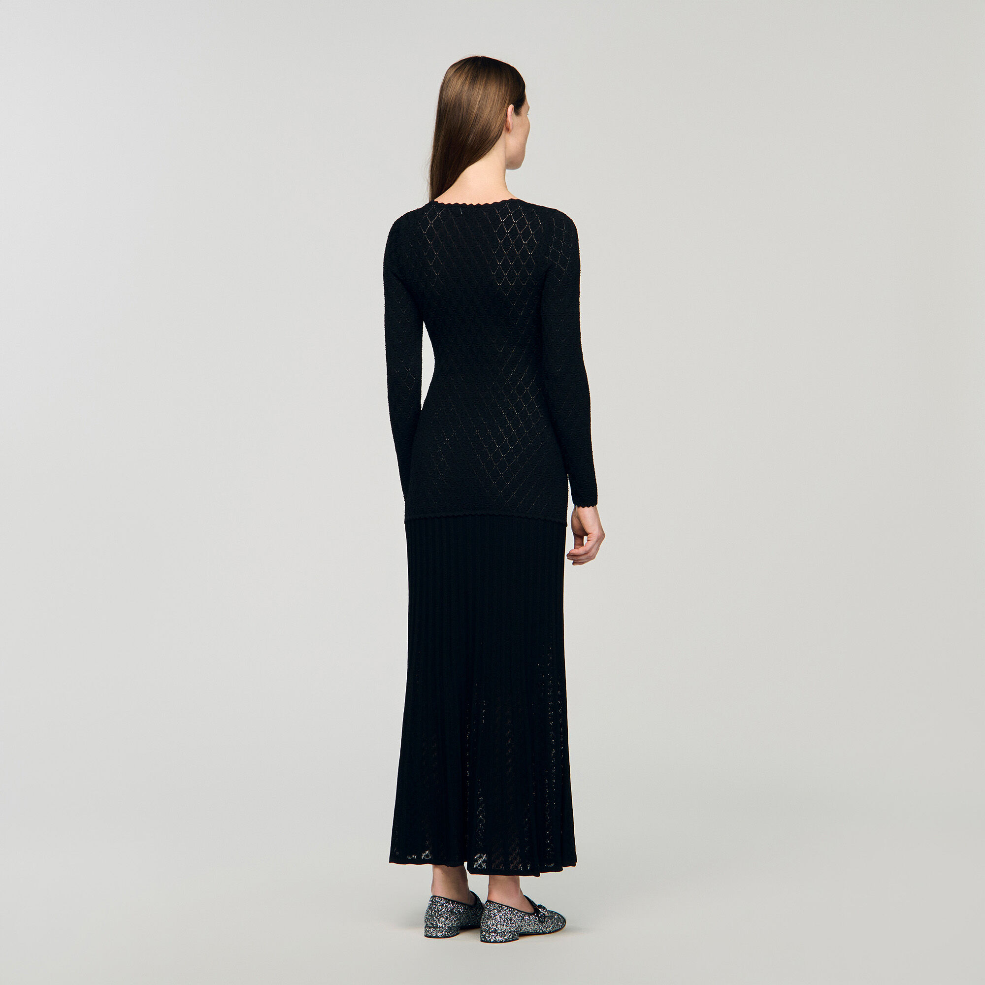 Robe longue en maille fantaisie