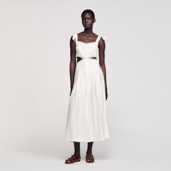 Lace trim maxi dress