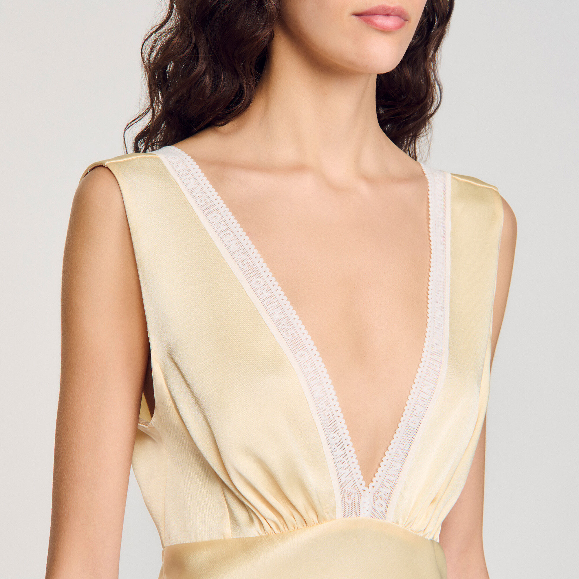 Satin-effect maxi dress