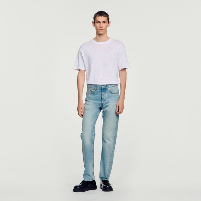 T-shirt en lin certifi&eacute; - Homme | Sandro