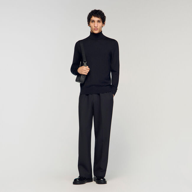 Pull &agrave; col roul&eacute; en laine Homme