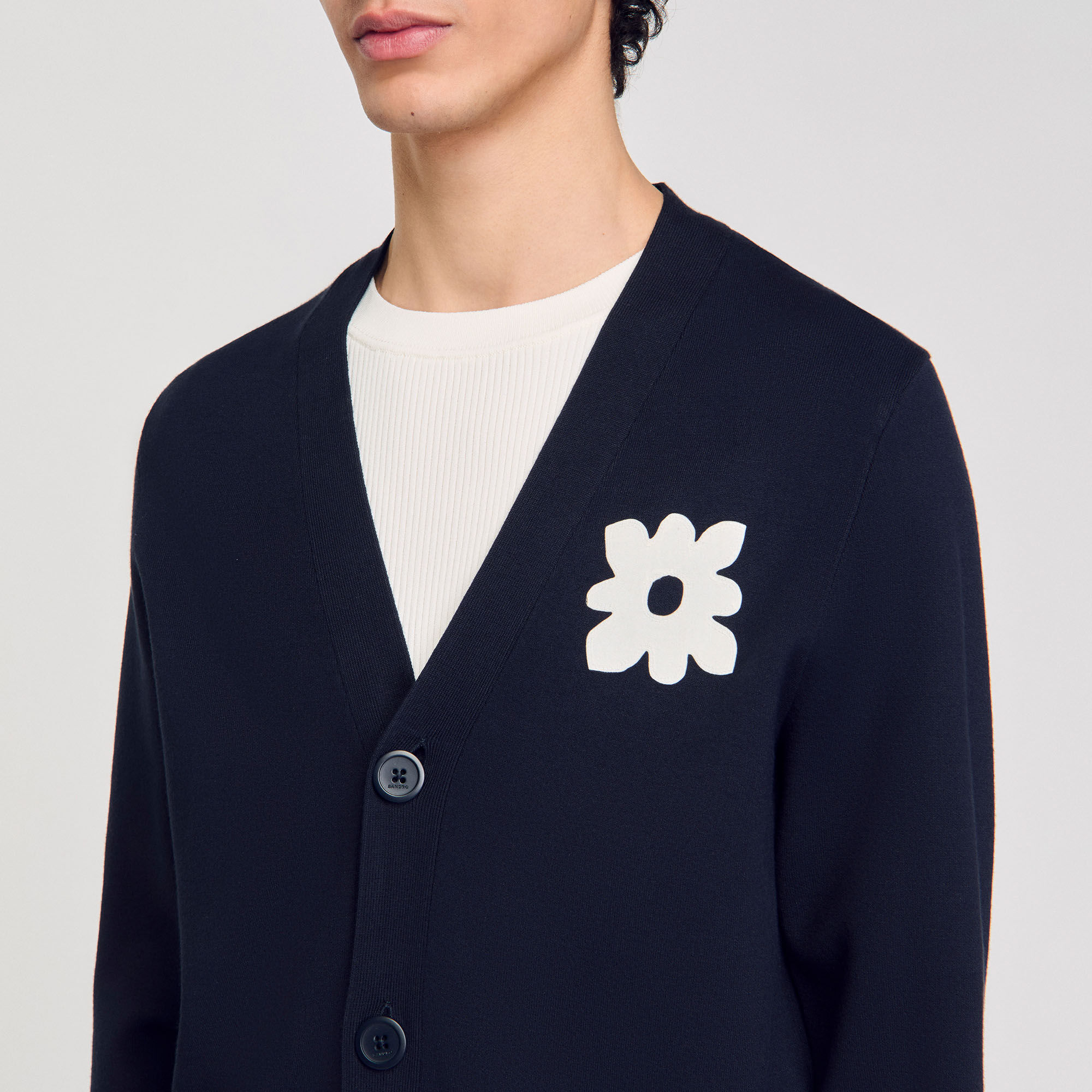 Cardigan à détail fleur