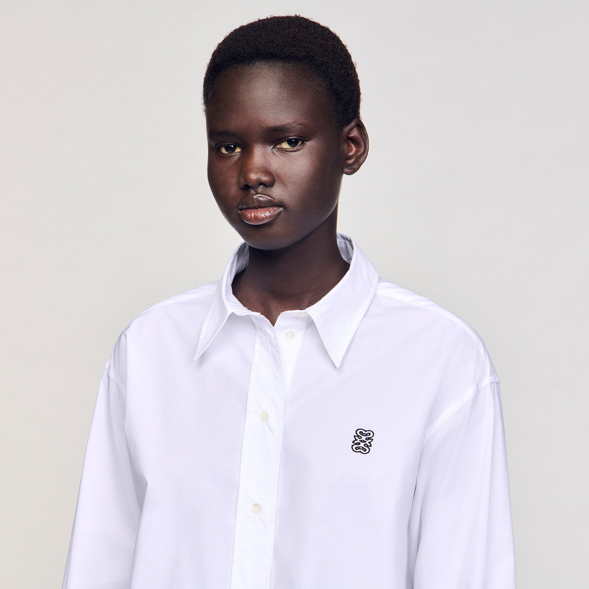 Chemise courte en popeline