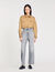 Low-waisted straight-leg jeans