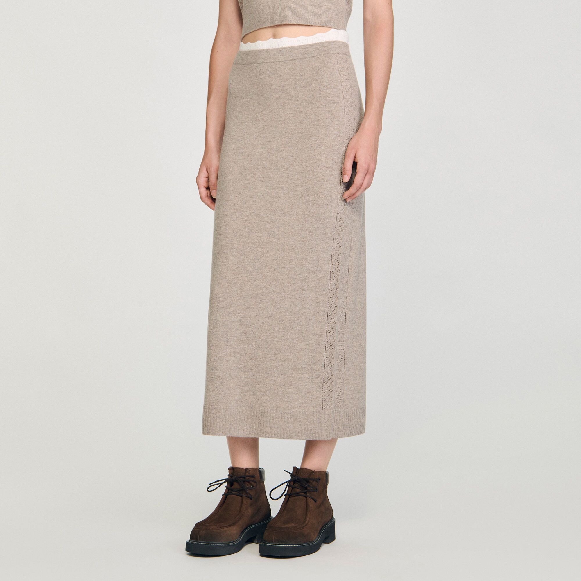 Jupe longue maille bicolore